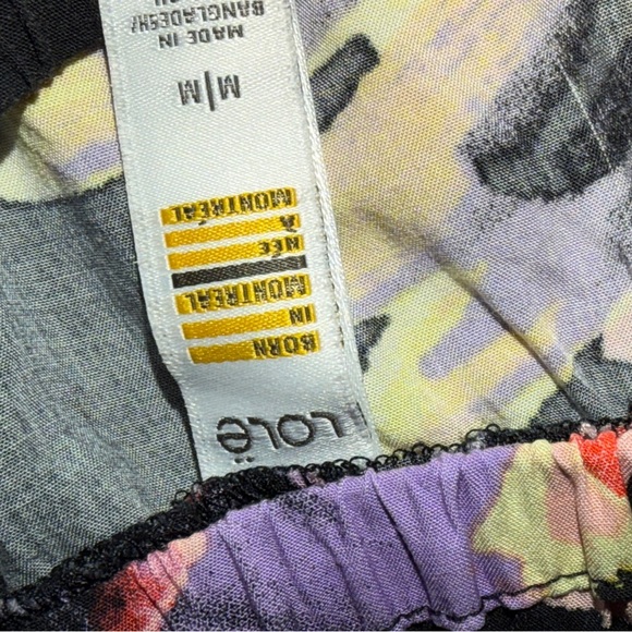 Lole Black Off-Shoulder Mini Dress with Purple, Yellow & Orange Print - Picture 3 of 3